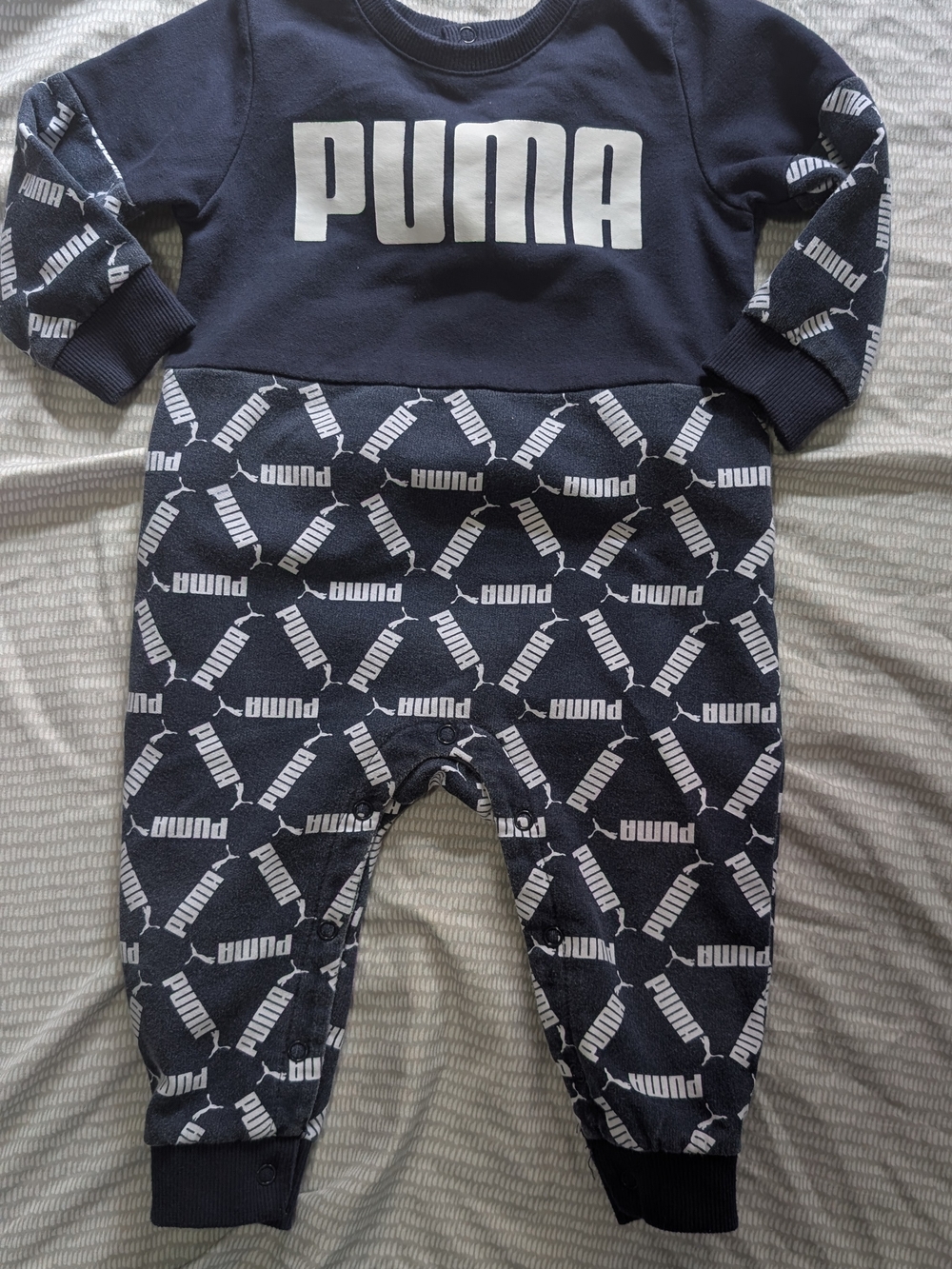GUC Puma Navy and White Logo Baby One-Piece *M22